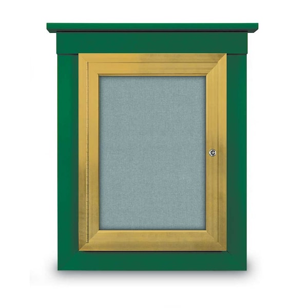 60"x48" 2-Door Enclosed Letterboard, Black Felt/Lt Oak